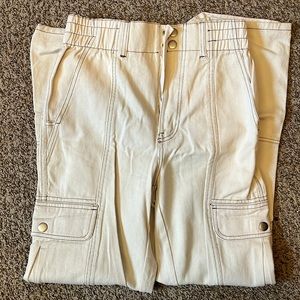 Cream colored cargo pants. Size- Small